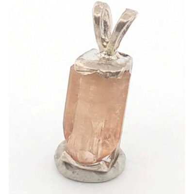 (TMMLS061) Pink Topaz and Sterling Silver Pendant - Thomas Range Utah (ls01pendant07)