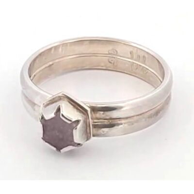 (TMMLS042) TheGemTours.com - Red Beryl and Sterling Silver Ring Size 8.5 - Thomas Range Utah (ls01ring01) ls01ring01