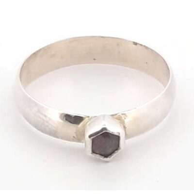 (TMMLS044) TheGemTours.com - Red Beryl and Sterling Silver Ring Size 9.5 - Thomas Range Utah (ls01ring03)