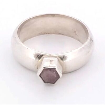 (TMMLS045) Red Beryl and Sterling Silver Ring Size 6.5 - Thomas Range Utah (ls01ring04)