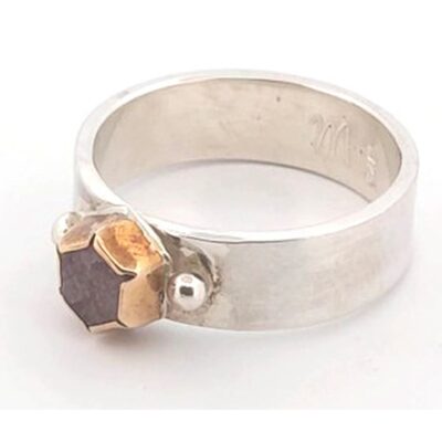 (TMMLS048) Red Beryl and Sterling Silver Ring Size 9 - Thomas Range Utah (ls01ring07)