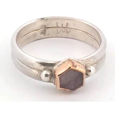 (TMMLS049) Red Beryl and Sterling Silver Ring Size 8.5 - Thomas Range Utah (ls01ring08)