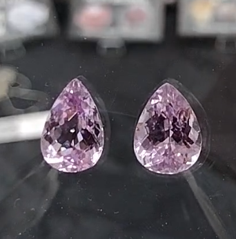 17ct Pair of Faceted Spodumene Kunzite OceanView Mine (Big Kahuna Pocket)