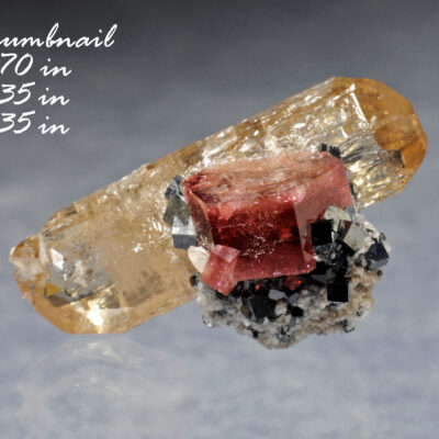 BOOK_SPECIMEN-A++++ Rare Red Beryl (also sometimes called Bixbite) with Bixbyites - Location: Thomas Range, Juab Co., Utah.