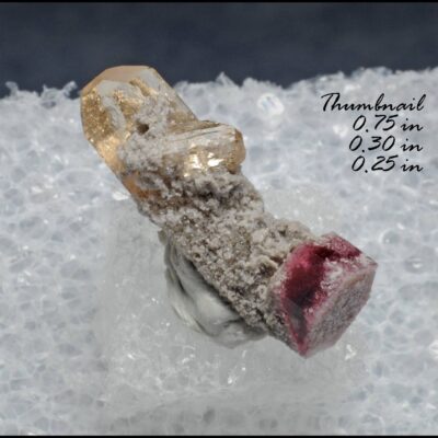 (B1) Rare Raspberry Red Beryl (also sometimes called Bixbite) on Topaz Crystal (Direct Mine source) - Location: Thomas Range Juab Co. Utah.