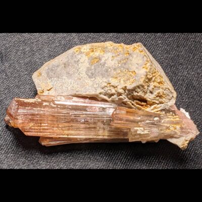 (TMMLS224) Pink Tourmaline on Feldspar from Brazil